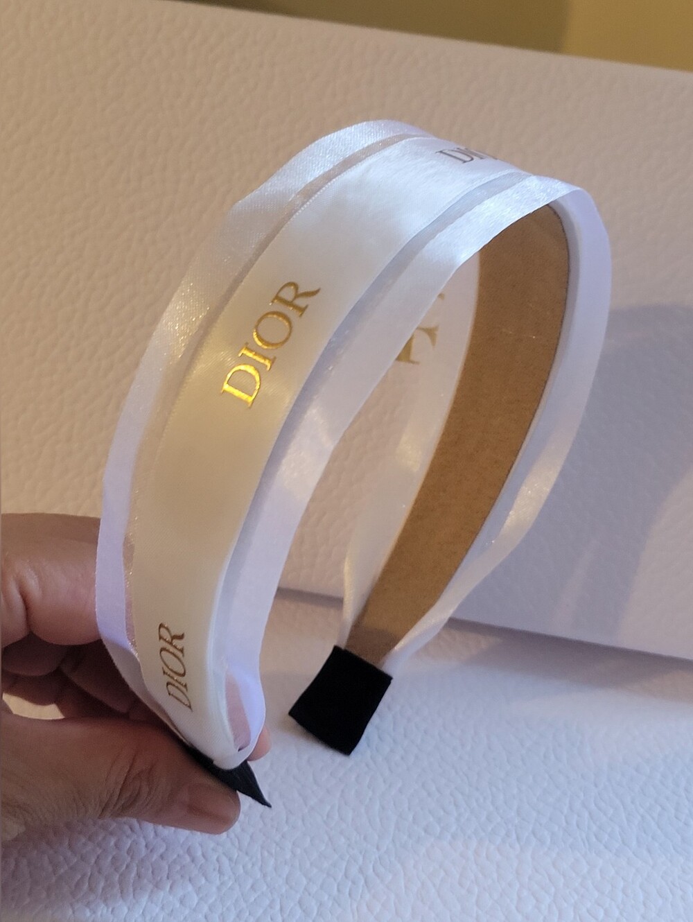 Dior White & Gold Ribbon